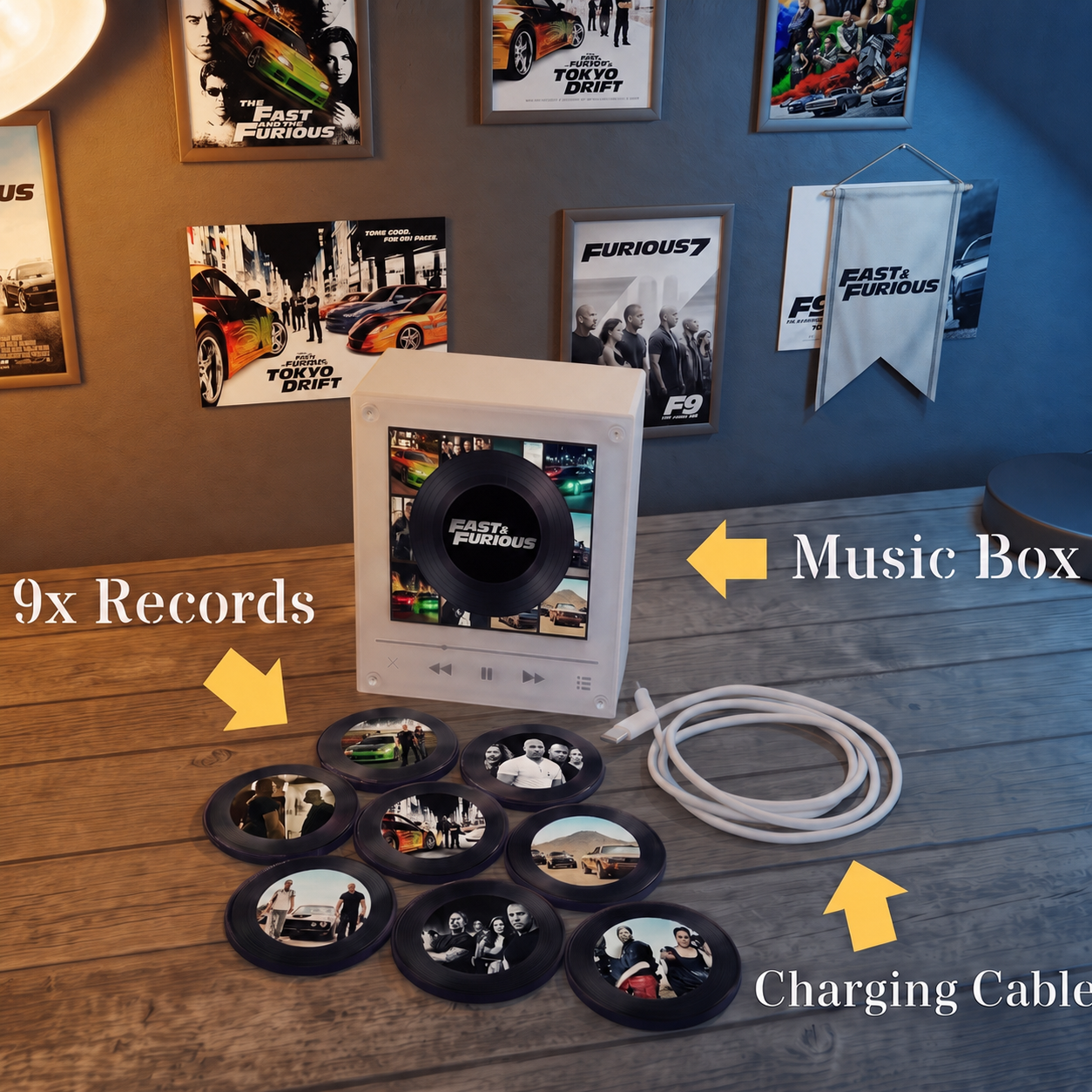 Vinyl Vibe™ F&F Edition - Customizable Magnetic Music Box