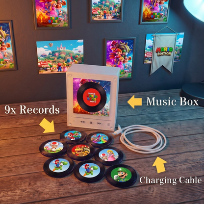 Vinyl Vibe™ Mario Edition - Customizable Magnetic Music Box