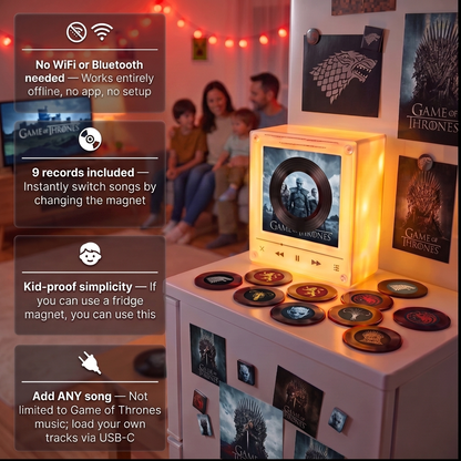 Vinyl Vibe™ GOT Edition - Customizable Magnetic Music Box