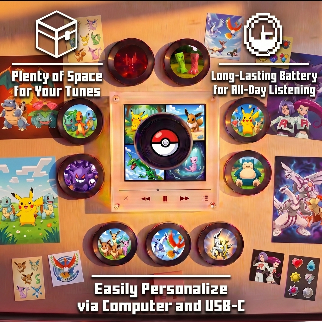 Vinyl Vibe™ Poké - Customizable Magnetic Music Box